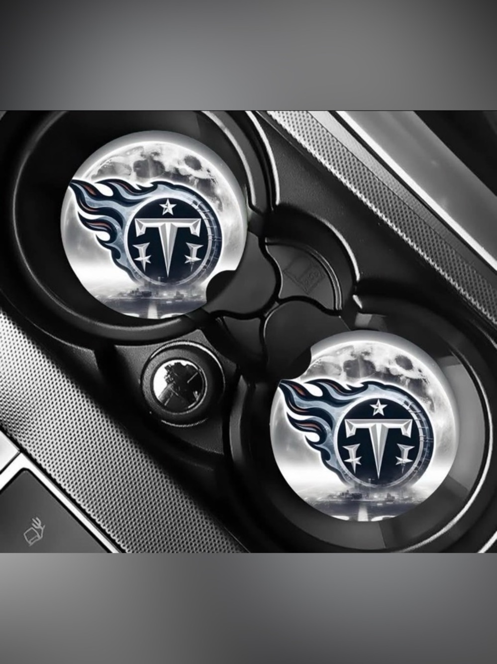 Tennessee Titans Moon Car Coasters Absorbent Set of (2)